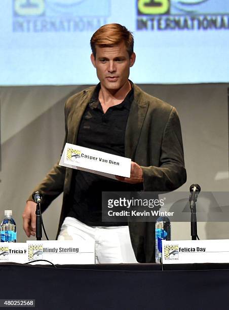 Actor Casper Van Dien speaks onstage during "Con Man" The Fan Revolt 13 Years In The Making panel during Comic-Con International 2015 at the San...
