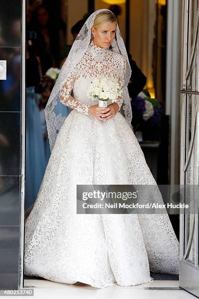 Nicky Hilton seen leaving Claridge's Hotel on her wedding day on July 10, 2015 in London, England. Photo by Neil Mockford/Alex Huckle/GC Images)