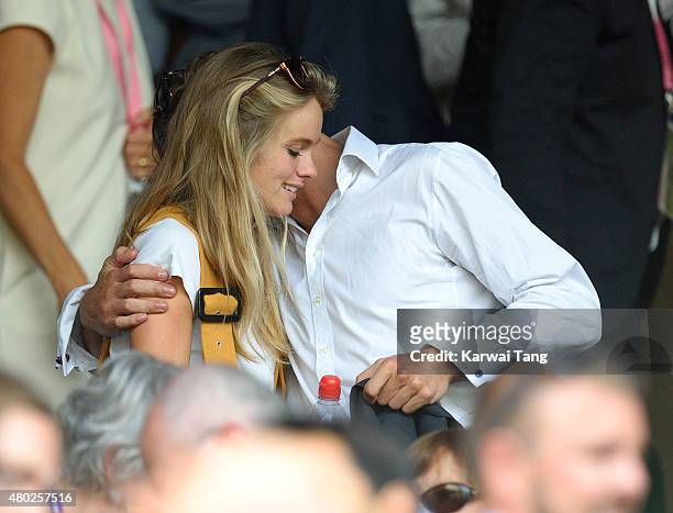 Cressida Bonas and Edward Holcroft attend day eleven of the Wimbledon Tennis Championships at Wimbledon on July 10, 2015 in London, England.
