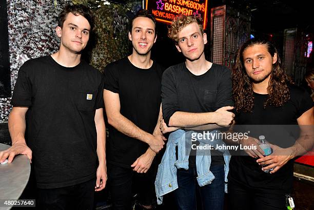 Zach Dyke, Ryan Winnen, Chase Lawrence and Joe Memmel of COIN pose for picture during An Intimate Night Out at Revolution Live on July 9, 2015 in...