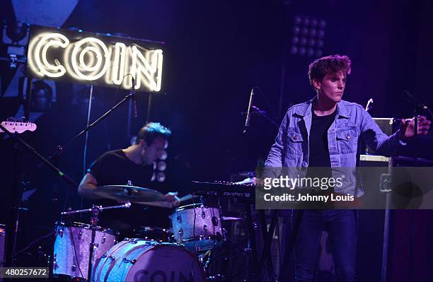 Ryan Winnen and Chase Lawrence of COIN performs during An Intimate Night Out at Revolution Live on July 9, 2015 in Fort Lauderdale, Florida.