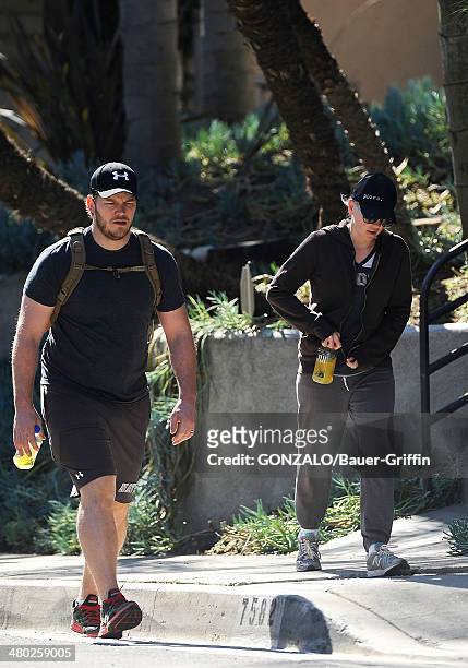 Anna Farris and Chris Pratt are seen on February 26, 2013 in Los Angeles, California.