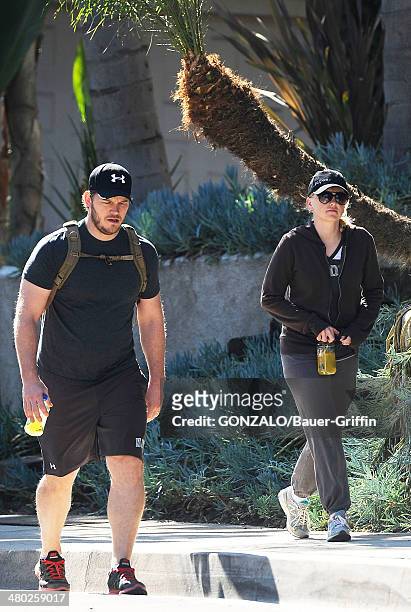 Anna Farris and Chris Pratt are seen on February 26, 2013 in Los Angeles, California.