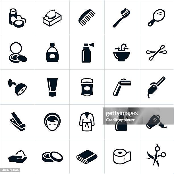 illustrations, cliparts, dessins animés et icônes de icônes de soins personnels - mouchoir en papier