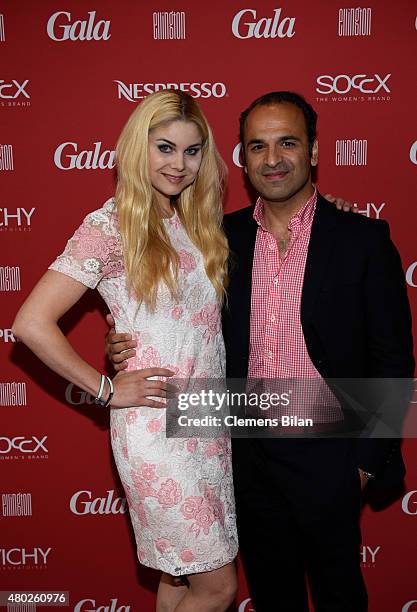 Yvonne Woelke and a guest attend the GALA Fashion Brunch Summer 2015 at Ellington Hotel on July 10, 2015 in Berlin, Germany.