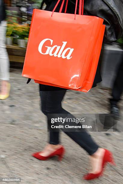 Gala gift bag is seen at the GALA Fashion Brunch Summer 2015 at Ellington Hotel on July 10, 2015 in Berlin, Germany.