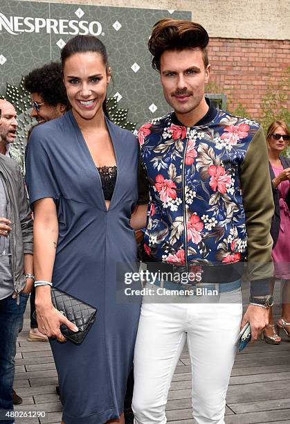 Esther Sedlaczek and Andre Borchers attend the GALA Fashion Brunch Summer 2015 at Ellington Hotel on July 10, 2015 in Berlin, Germany.