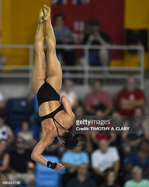 Ingrid De Oliveira of Brazil dives during the Women's 10m Platform Semi-Finals at the Toronto 2015 Pan American Games in Toronto, Canada July 10,...
