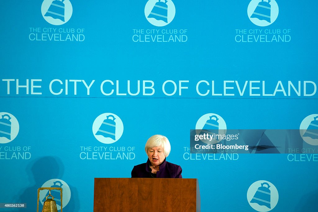 Fed Reserve Chair Janet Yellen Speaks At The City Club Of Cleveland