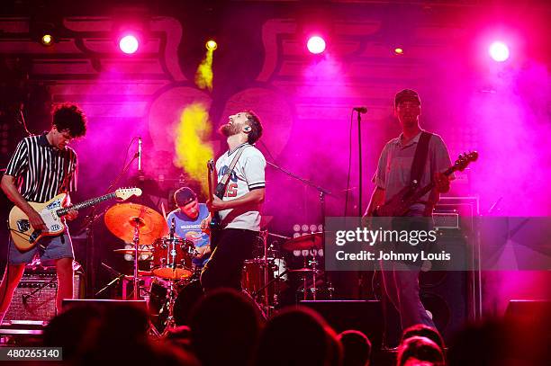 Robbie Connolly, Jacob Jones, Robbie Connolly, Aaron Anderson, Brandon Kitterman, and Stuart Maxfield of Fictionist performs during An Intimate Night...