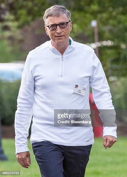 Billionaire Bill Gates, chairman and founder of Microsoft Corp., arrives for a morning session during the Allen & Co. Media and Technology Conference...