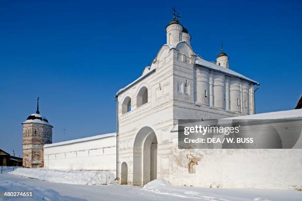 Access door and walls of the Convent of the Intercession, founded in 1364, Suzdal, Golden Ring, Russia.
