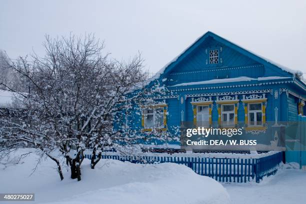 Traditional wooden house, Suzdal, Golden Ring, Russia.