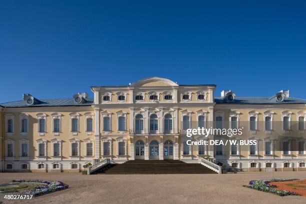 Rundale palace , designed by Francesco Bartolomeo Rastrelli for Ernst Johann von Biron, Duke of Courland, Pilsrundale, Bauska District, Zemgale...