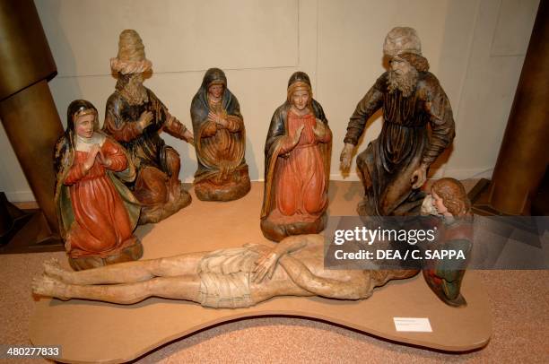 Lamentation over the Dead Christ , sculptural group, by Gerolamo Giovenone , Biella Territory Museum, Biella, Piedmont, Italy. Biella, Museo Civico