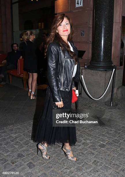 Carolina Vera Squella sighted arriving to Mercedes Benz & Vogue Fashion Night at Borchardt's Restaurant on July 10, 2015 in Berlin, Germany.