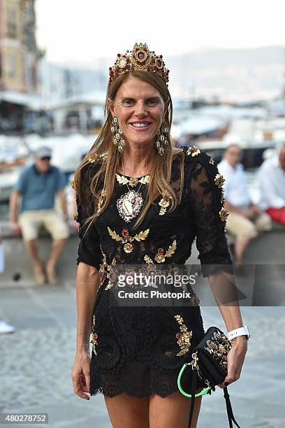 Anna Dello Russo is seen on July 10, 2015 in Portofino, .