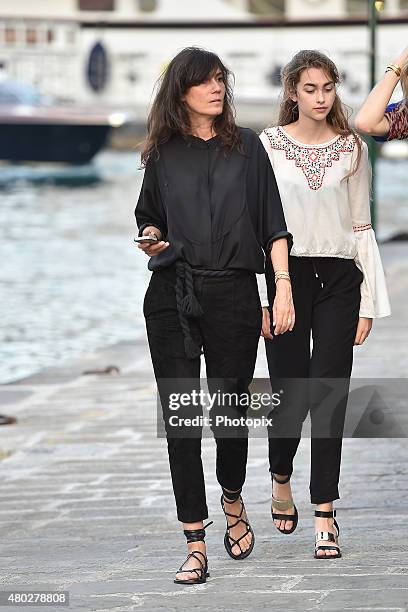 Emanuelle Alt is seen on July 10, 2015 in Portofino, .