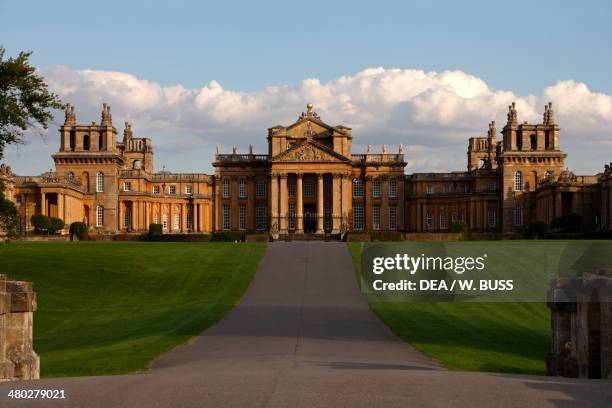 Blenheim Palace, 1705-1722, English Baroque style, architect John Vanbrugh , birthplace of Winston Churchill, Woodstock, Oxfordshire, United Kingdom.