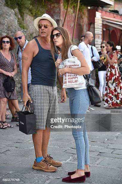 Bianca Brandolini D'Adda and Stefano Gabbana are seen on July 10, 2015 in Portofino, .