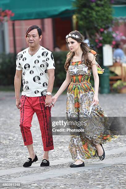 Sephen Hung and Deborah Hung are seen on July 10, 2015 in Portofino, .