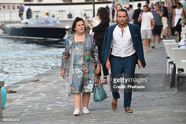 Suzy Menkes and Andrea Caravita are seen on July 10, 2015 in Portofino, .