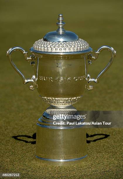 The EurAsia Cup Trophy pictured ahead of the EurAsia Cup presented by DRB-HICOM at Glenmarie G&CC on March 24, 2014 in Kuala Lumpur, Malaysia.