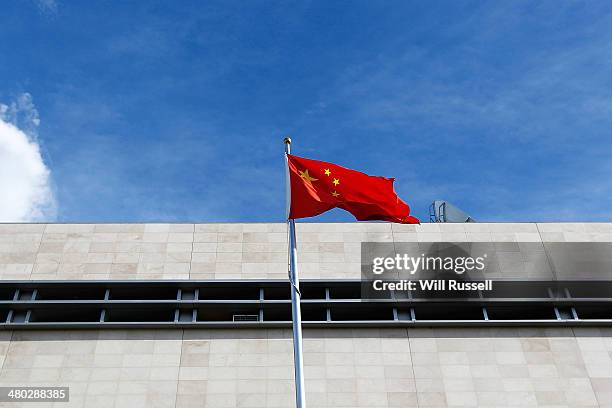 Perth, Australia The national flag flies outside the Consulate General Of The Peoples Republic of China, in East Perth, Western Australia on March...