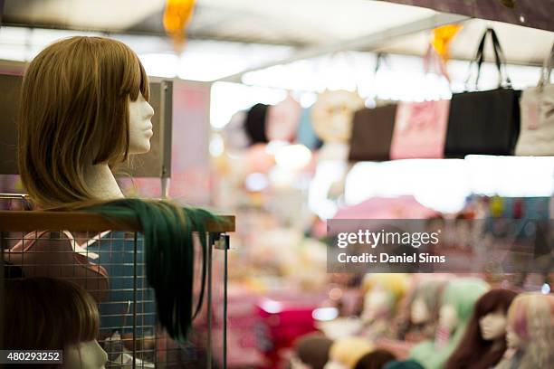 Wigs stall at Hyper Japan, the UK's biggest Japanese culture event on July 10, 2015 at The O2 Arena in London, England.