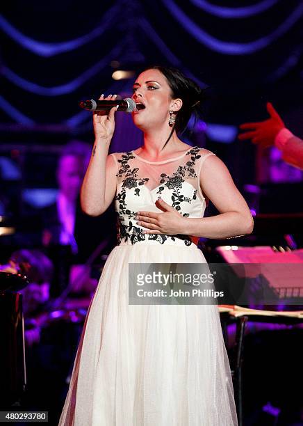 Shona McGarty performs on Day 3 of The Henley Festival on July 10, 2015 in Henley-on-Thames, England.