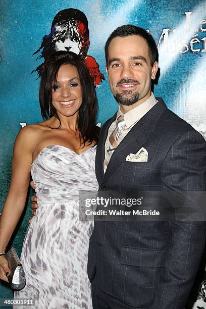 Mandy Karimloo and Ramin Karimloo attend the Broadway Opening Night After Party Reception for "Les Miserables" at The Imperial Theater on March 23,...