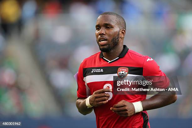 Khaleem Hyland of Trinidad and Tobago during the CONCACAF Gold Cup match between Trinidad & Tobago and Guatemala at Soldier Field on July 9, 2015 in...