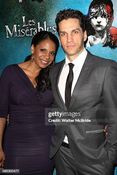 Audra McDonald and Will Swenson attend the Broadway Opening Night After Party Reception for "Les Miserables" at The Imperial Theater on March 23,...