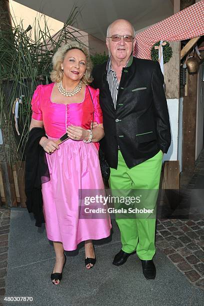 Alois Hartl and his wife Gabriele during a Bavarian Evening ahead of the Kaiser Cup 2015 on July 10, 2015 in Bad Griesbach near Passau, Germany.