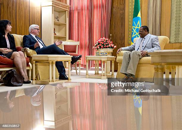 Hailemariam Desalegn, Primeminister of Ethiopia, and German Foreign Minister Frank-Walter Steinmeier meet on March 24, 2014 in Addis Abeba, Ehiopia....