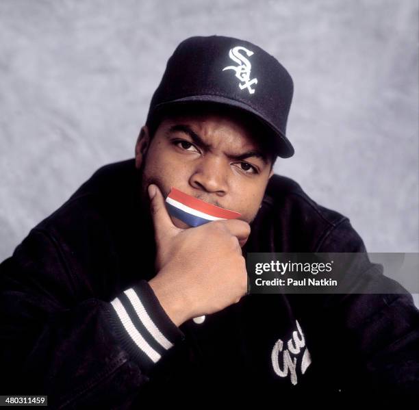 Portrait of musician Ice Cube, Santa Monica, California, December 10, 1991.