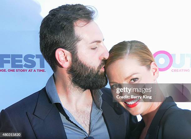 Actress Katherine Heigl and husband musician Josh Kelley arrive at the Premiere of IFC's 'Jenny's Wedding' at 2015 Outfest Los Angeles LGBT Film...