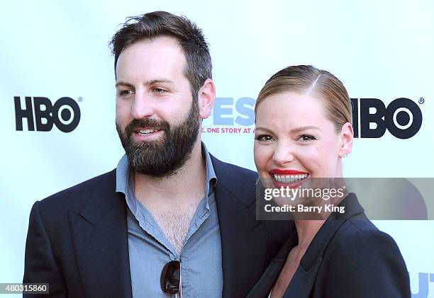 Actress Katherine Heigl and husband musician Josh Kelley arrive at the Premiere of IFC's 'Jenny's Wedding' at 2015 Outfest Los Angeles LGBT Film...