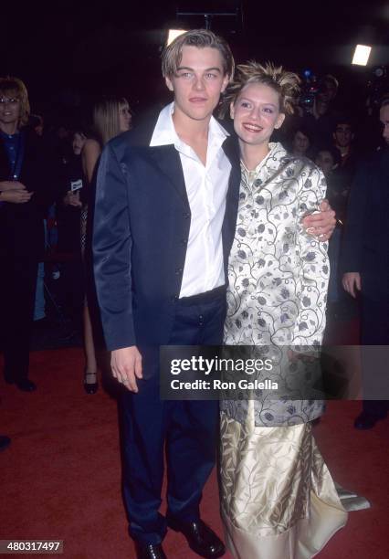 Actor Leonardo DiCaprio and girlfriend Claire Danes attend the "Romeo + Juliet" Hollywood Premiere on October 27, 1996 at the Mann's Chinese Theatre...