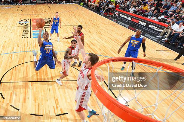 Doron Lamb of the Golden State Warriors shoots against the Cleveland Cavaliersduring NBA Summer League on July 10, 2012 at the Cox Pavilion in Las...