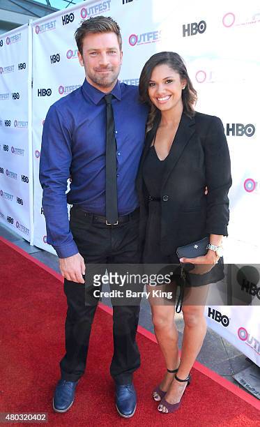 Actor Houston Rhines and Delana Overton arrive at the Premiere of IFC's 'Jenny's Wedding' at 2015 Outfest Los Angeles LGBT Film Festival at...