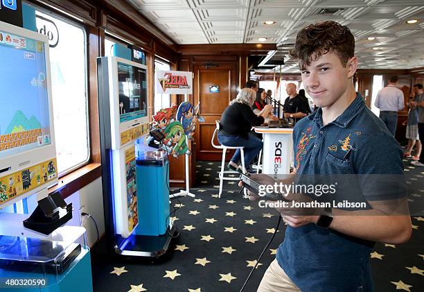 Actor Nolan Gould attends The Nintendo Lounge on the TV Guide Magazine yacht during Comic-Con International 2015 on July 10, 2015 in San Diego,...