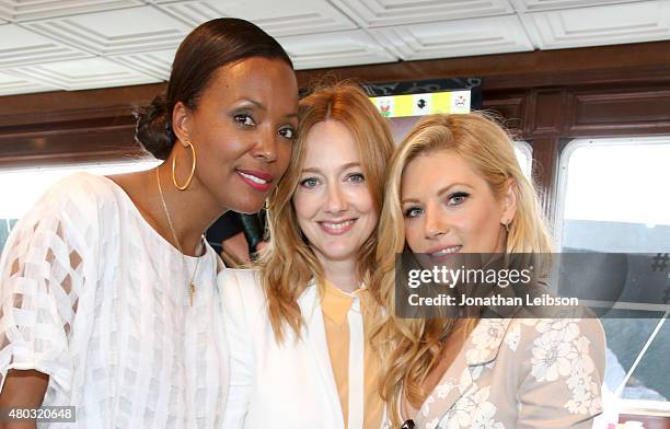 Actresses Aisha Tyler, Judy Greer and Katheryn Winnick attend The Nintendo Lounge on the TV Guide Magazine yacht during Comic-Con International 2015...