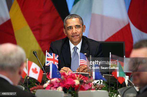 President Barack Obama hosts a meeting of G7 leaders, as well as European Union Commission President Jose Manuel Barroso and European Union Council...