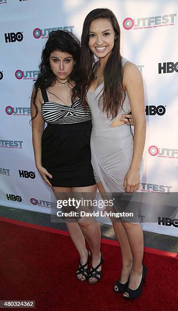 YouTubers Bria Kam and Chrissy Chambers attend the premiere of IFC Film's "Jenny's Wedding" at the 2015 Outfest Los Angeles LGBT Film Festival at the...