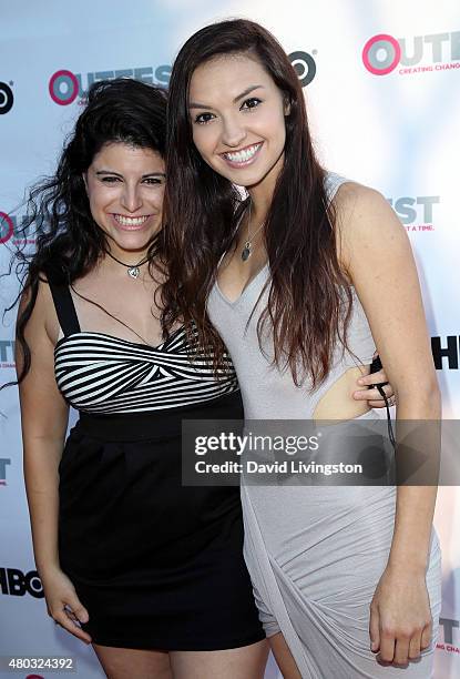 YouTubers Bria Kam and Chrissy Chambers attend the premiere of IFC Film's "Jenny's Wedding" at the 2015 Outfest Los Angeles LGBT Film Festival at the...