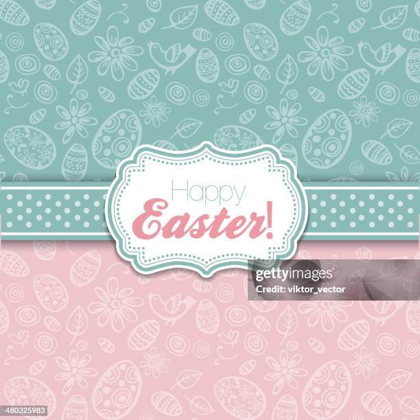 easter greeting vector illustration - welcome kit stock illustrations