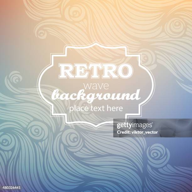 illustrazioni stock, clip art, cartoni animati e icone di tendenza di retrò sfondo onda - capelli onde