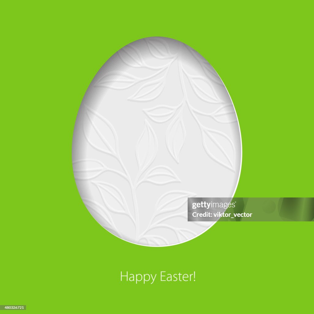Paper card with Easter eggs. Vector illustration