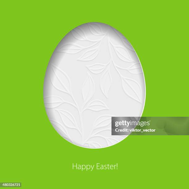 paper card with easter eggs. vector illustration - embossed paper stock illustrations